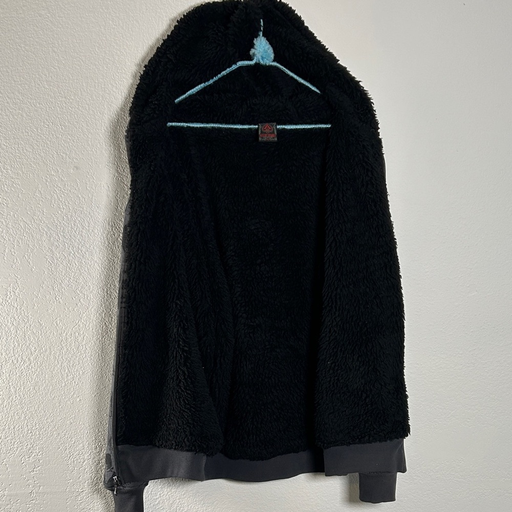 Ace Of Spades Black Skull Pattern Full Zip Hoodie Size XL Preowned - Picture 5 of 5